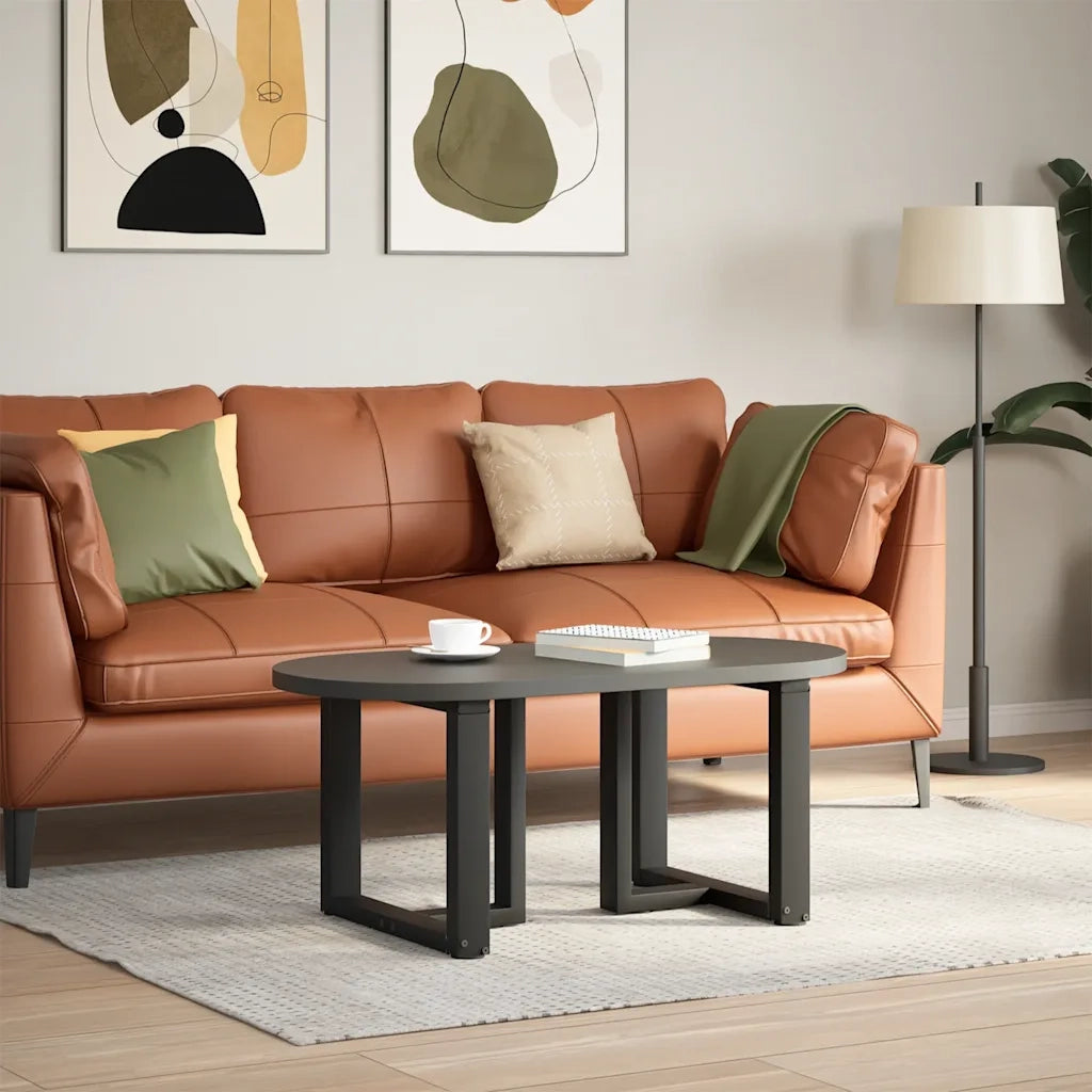 Gambe per Tavolino da CaffÃ¨ a Forma di T 2 pz Nere 50x25x(42-43) cm Acciaio
