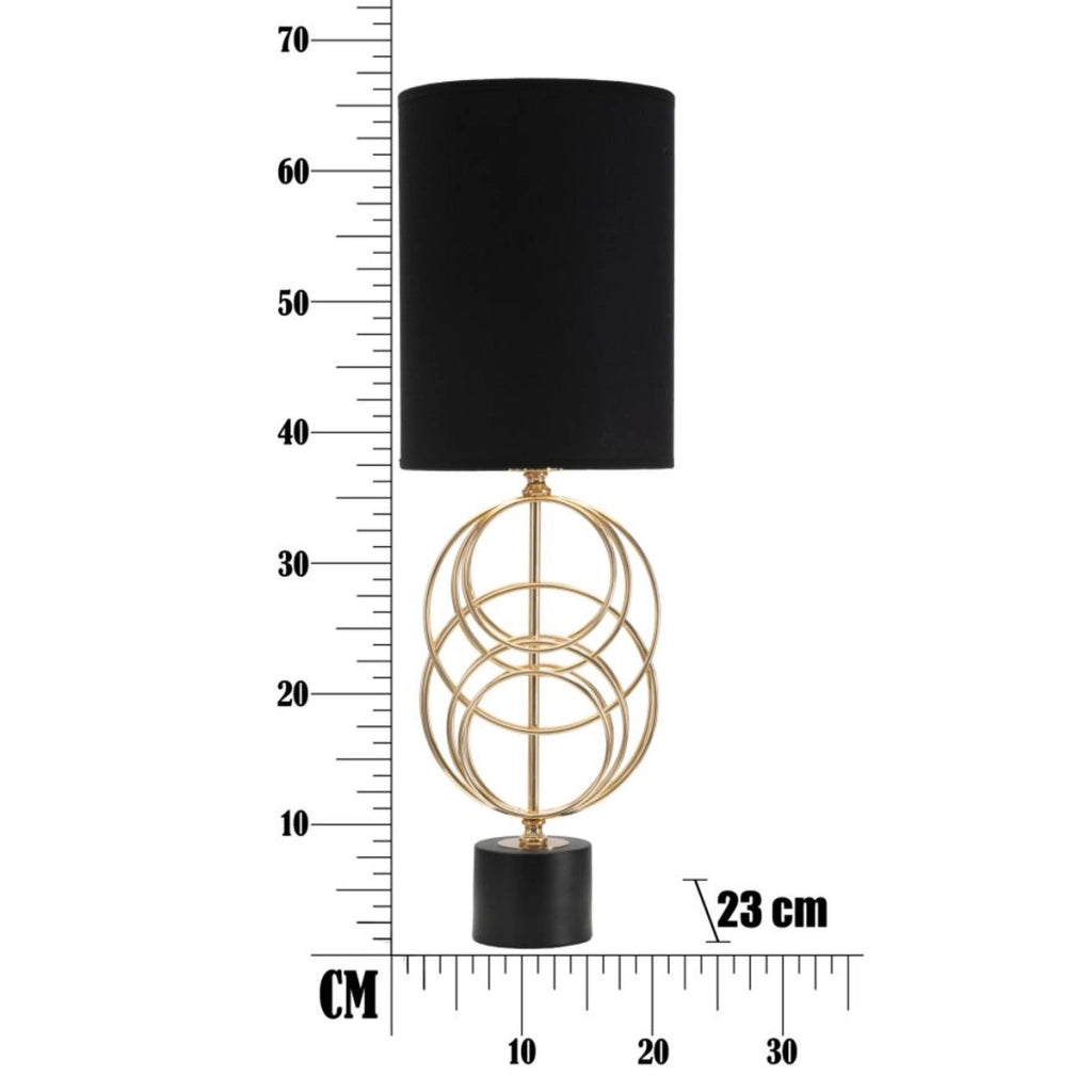 Lampada da Tavolo VKH134, Nero, Metallo, 22,5x22,5x65 cm