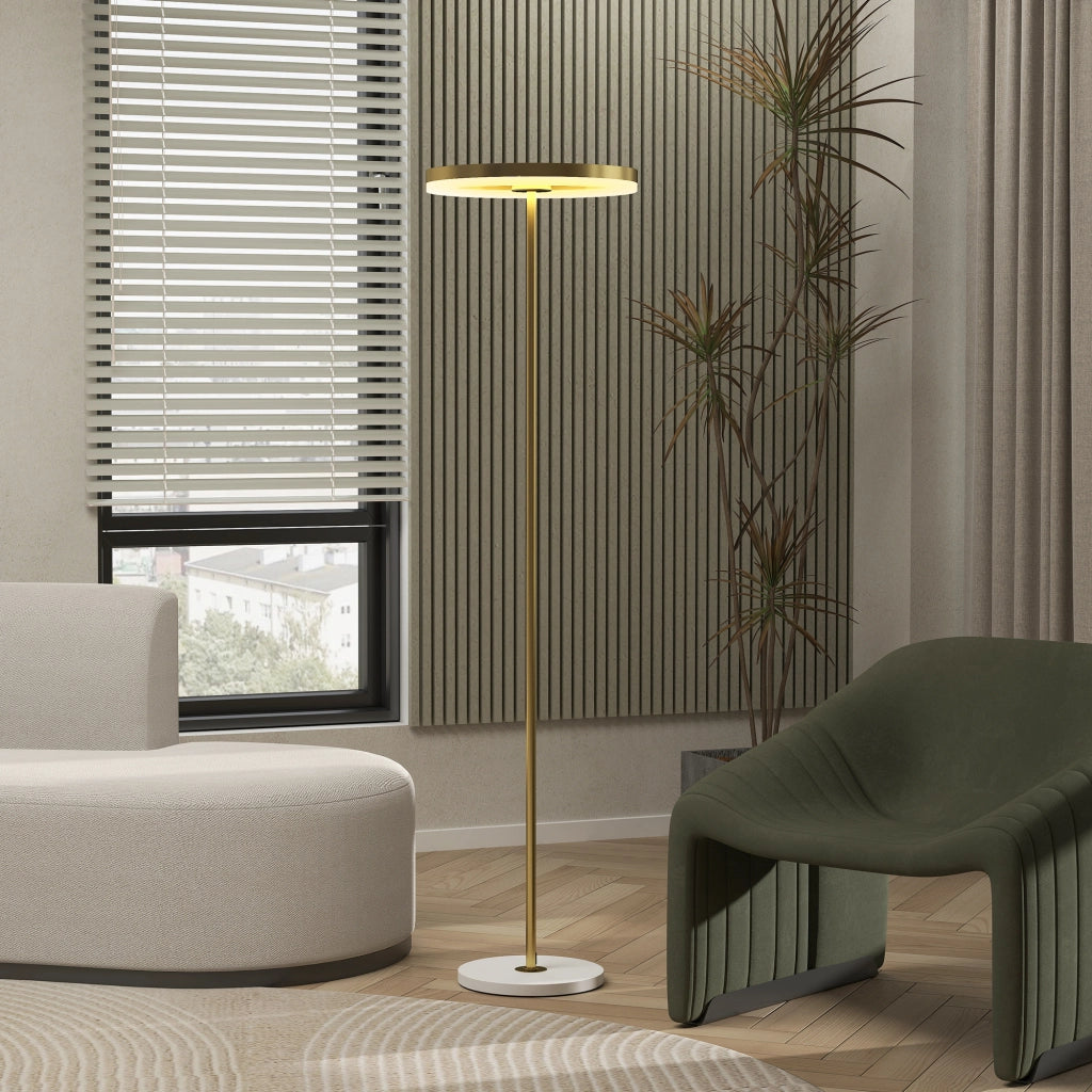 Lampada da Terra Moderna 40x40x157,5 cm Dimmerabile con Interruttore a Pedale in Metallo Oro