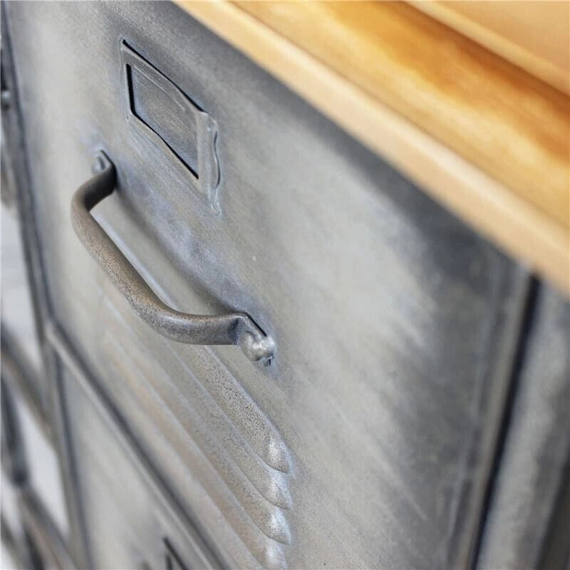 MOBILE IN FERRO ERNEST RIPIANO IN LEGNO 2 ANTE 6 CASSETTI 124,5 X 40,5X H89 CM
