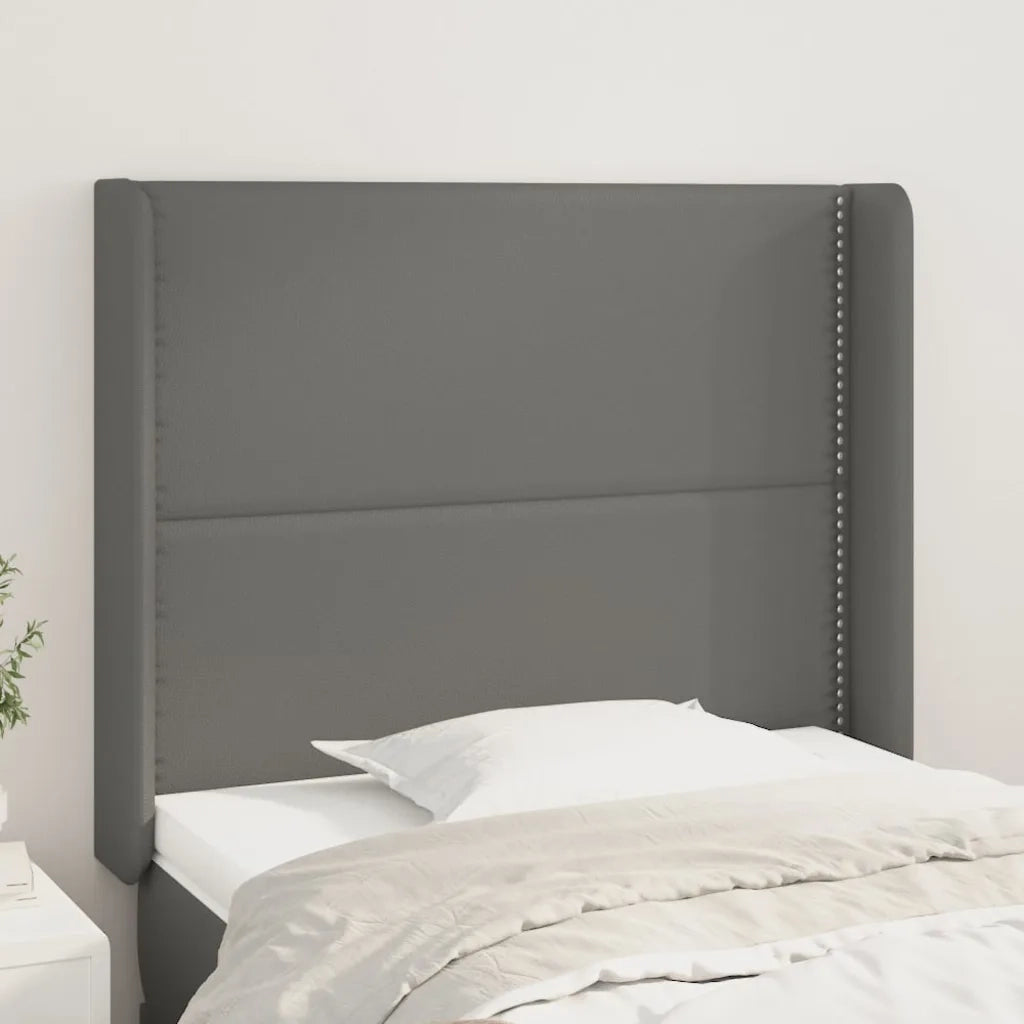 Testiera | Testata ad Orecchio Grigio 103x16x118/128cm in Similpelle