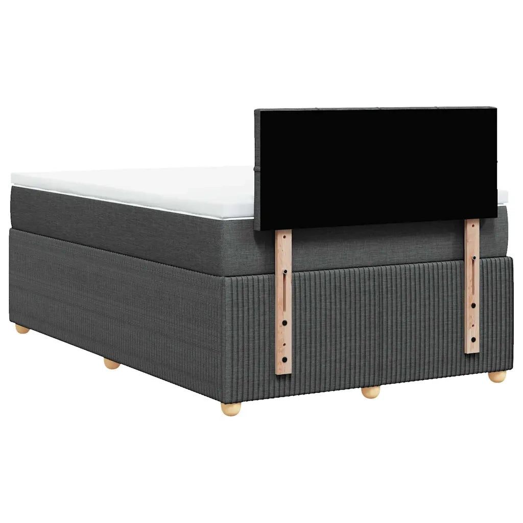 Giroletto a Molle con Materasso Grigio Scuro 120x190cm Tessuto
