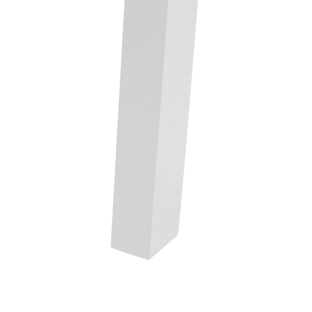 Set da pranzo all'aperto tavolo rotondo a 4 posti in alluminio bianco sedie a doghe da 105 cm con imbottiture grigie