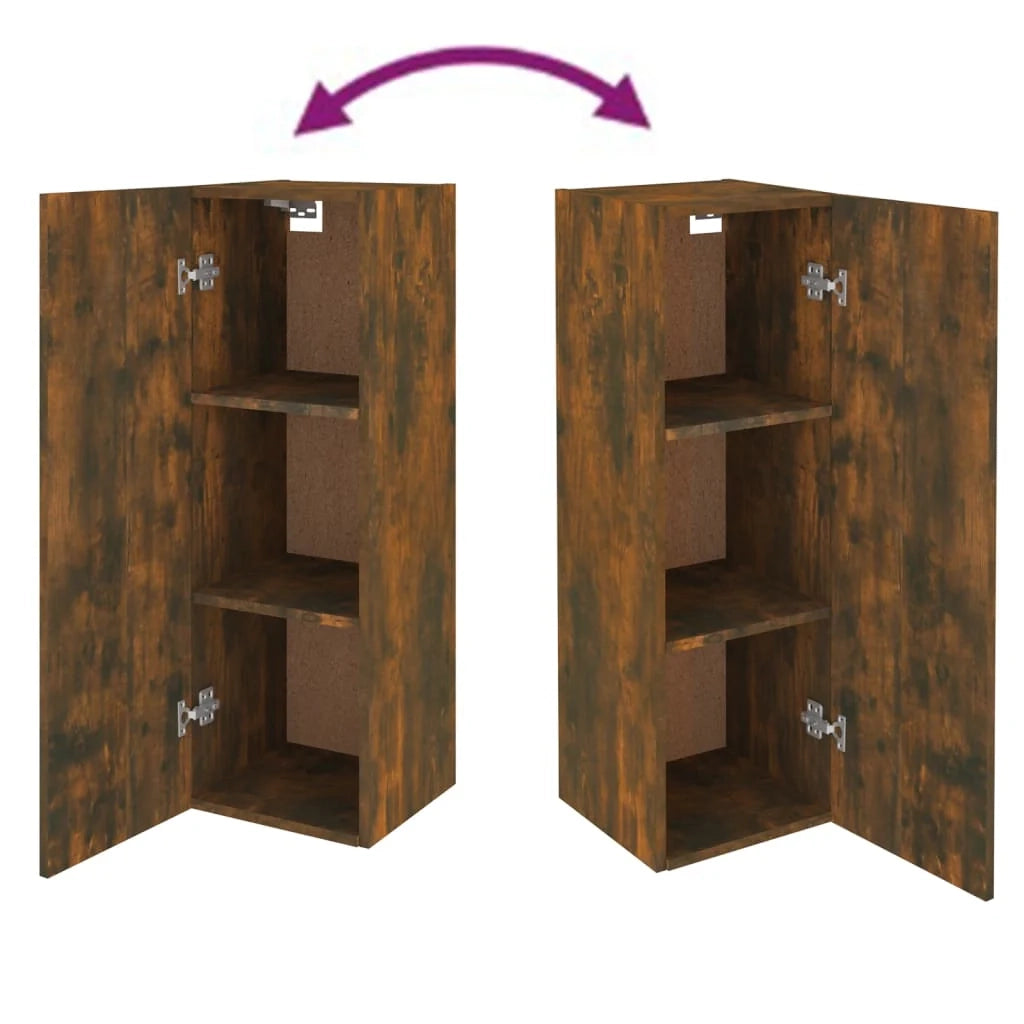 Mobile TV multimediale mensola TV credenza TV sala da pranzo soggiorno camera da letto rovere affumicato 30,5 x 30 x 90 cm legno ingegnerizzato marrone 02_0028893