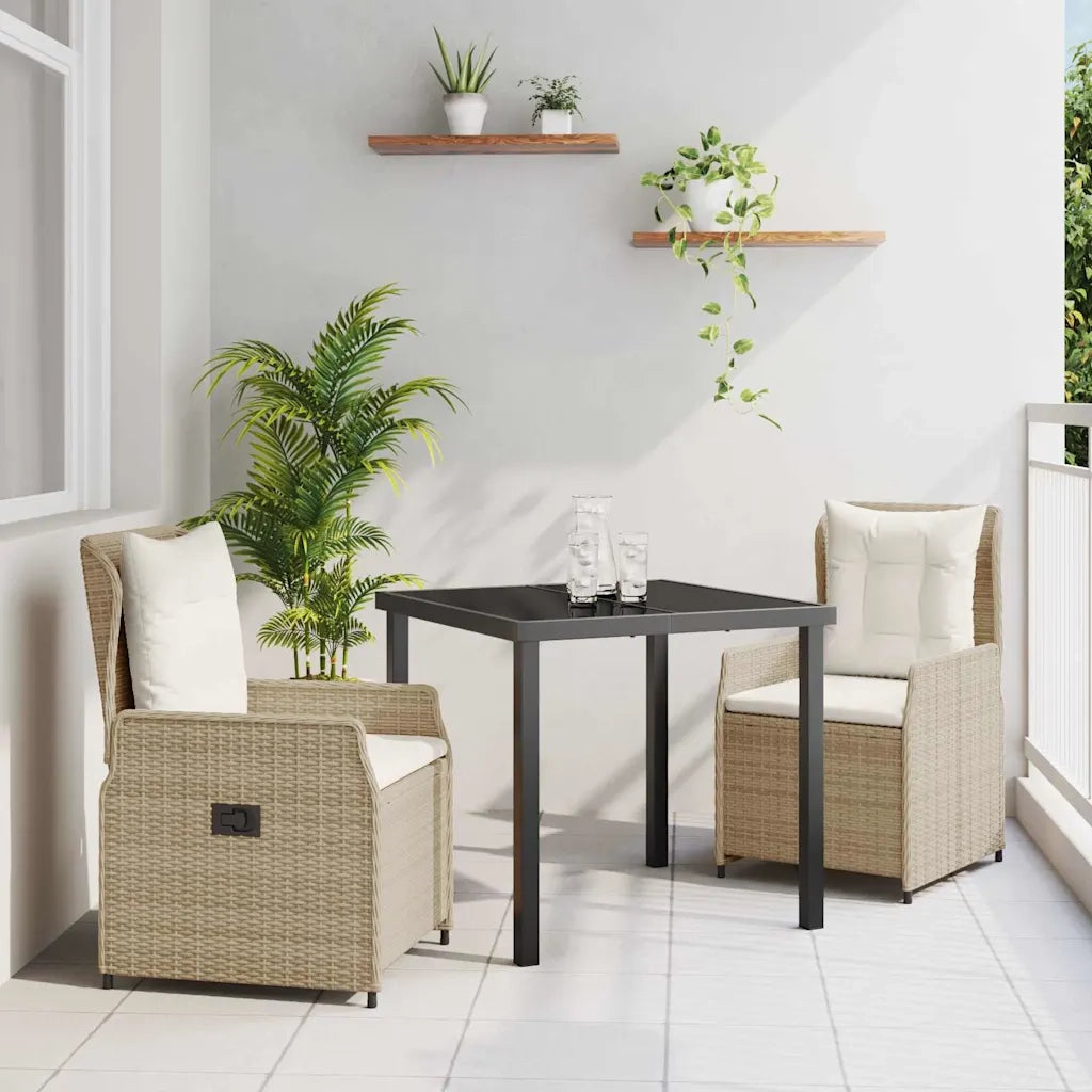 Set da Pranzo per Giardino 3 pcs Beige e Grigio Chiaro 3380967