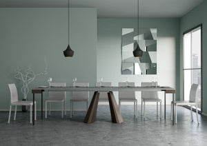 Consolle Allungabile 90-300x40x77 cm in Nobilitato Grigio