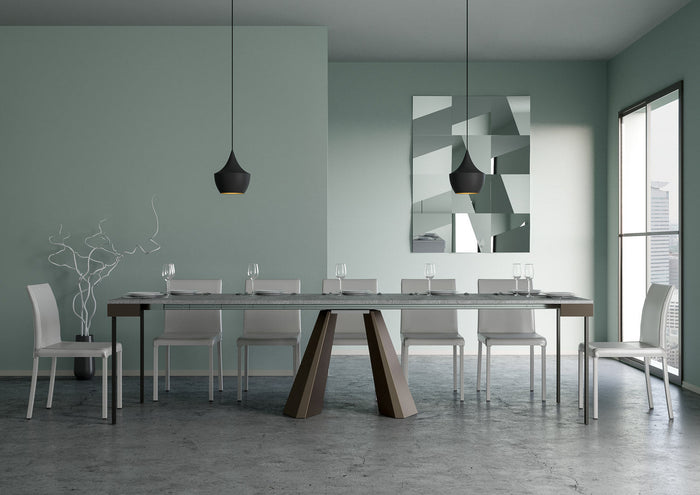Consolle Allungabile 90-300x40x77 cm in Nobilitato Grigio
