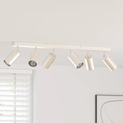 Faretto da soffitto 6 vie regolabili GU10 in nichel spazzolato