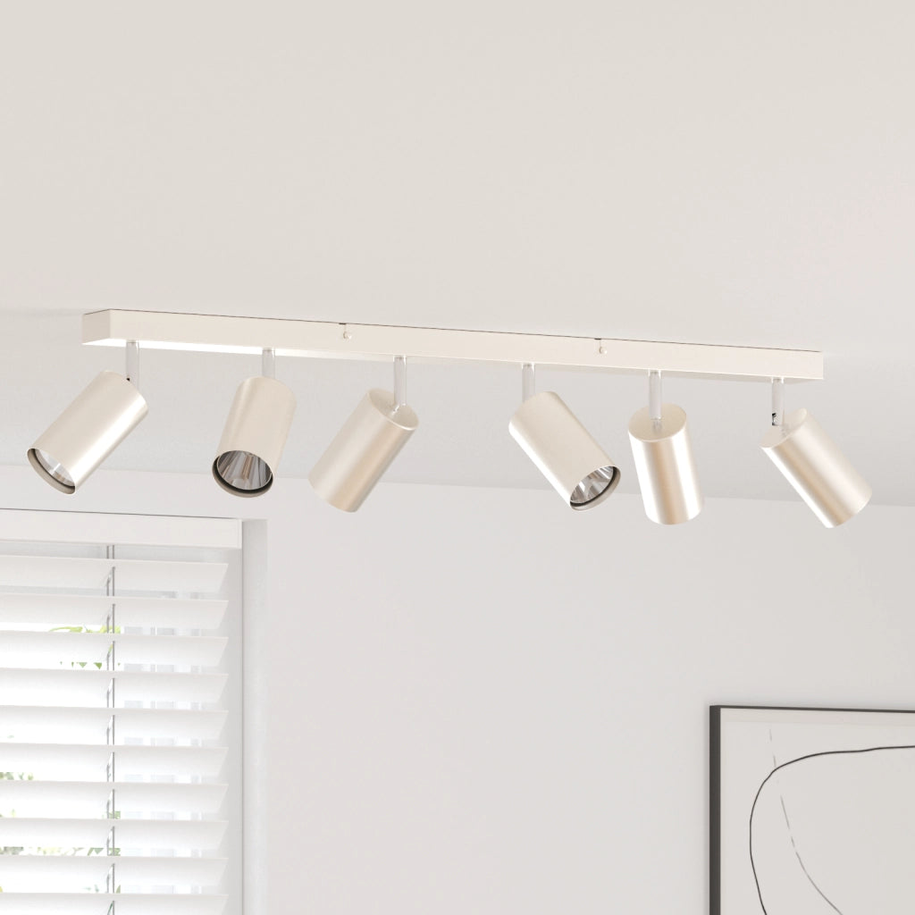 Faretto da soffitto 6 vie regolabili GU10 in nichel spazzolato