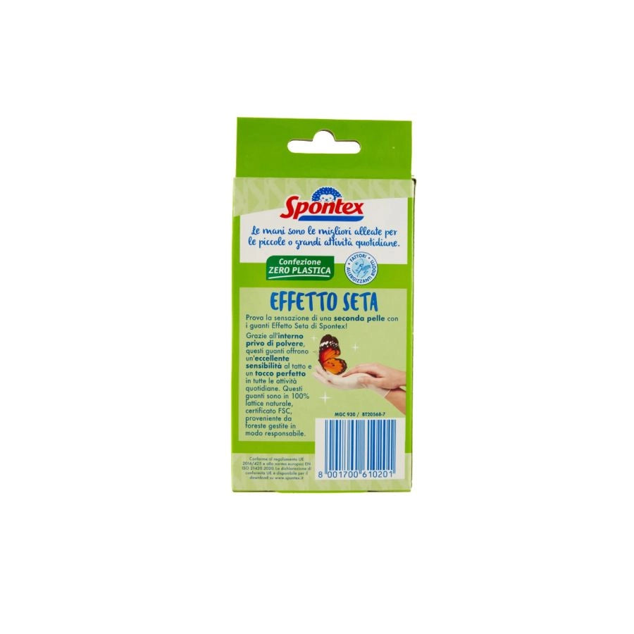 GUANTI EFFETTO SETA IN LATTICE NATURALE 100%  TAGLIA M 7/7,5