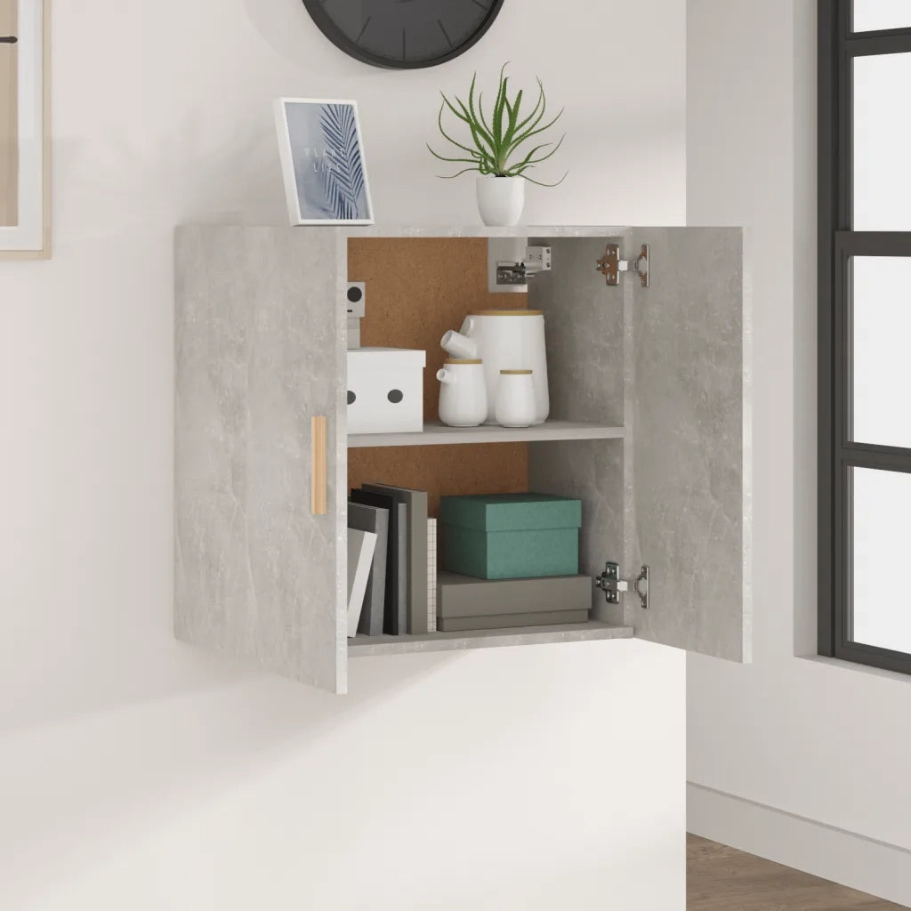 Armadietto a Muro Grigio Cemento 60x30x60 cm Legno Multistrato 812892