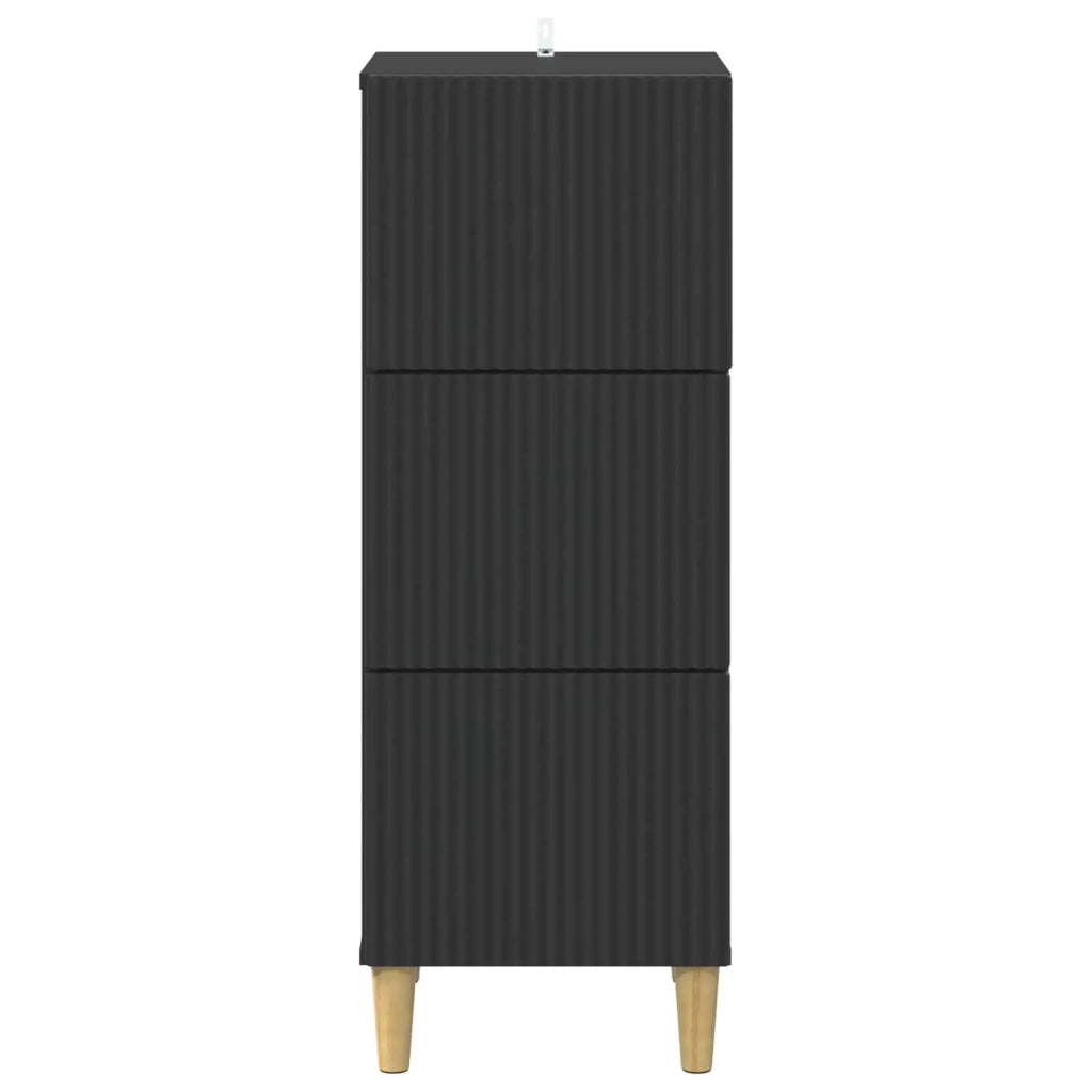 Mobile con Cassetti Nero 33 x 34,5 x 90 cm Legno ingegnerizzato 894616