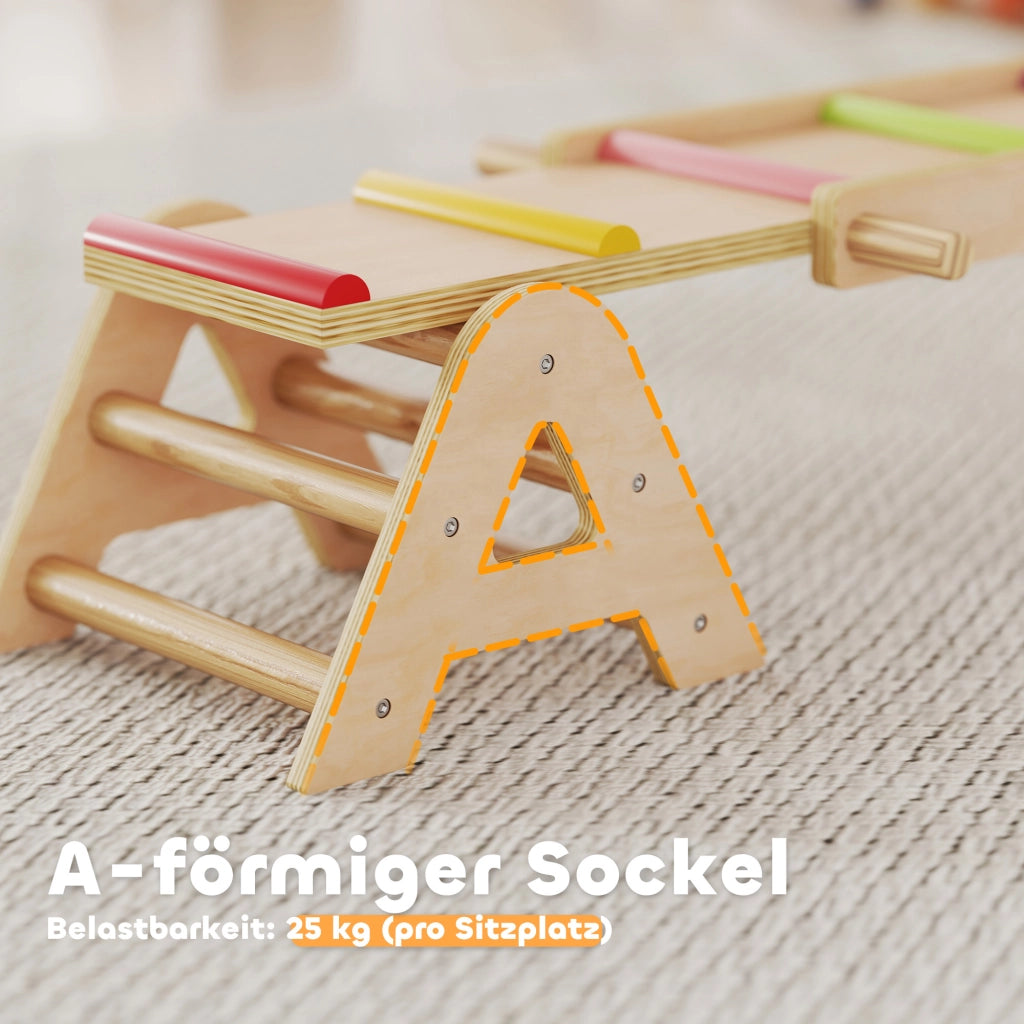 Bilanciere per Bambini 2 in 1 Wippe ¨C zephmum ¨C Legno 133x38x24 cm