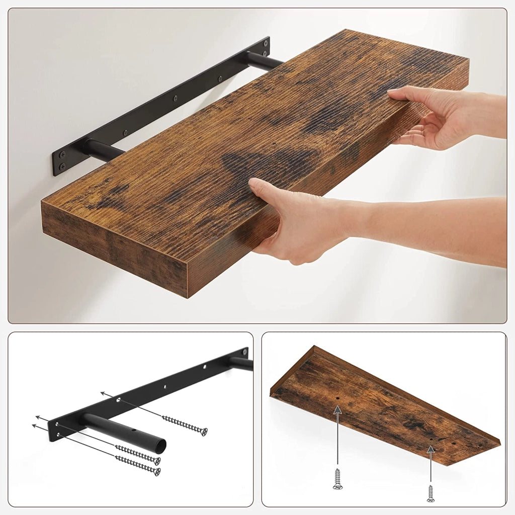 Mensola da parete Valora SHELF 60CM in stile rustico marrone per soggiorno