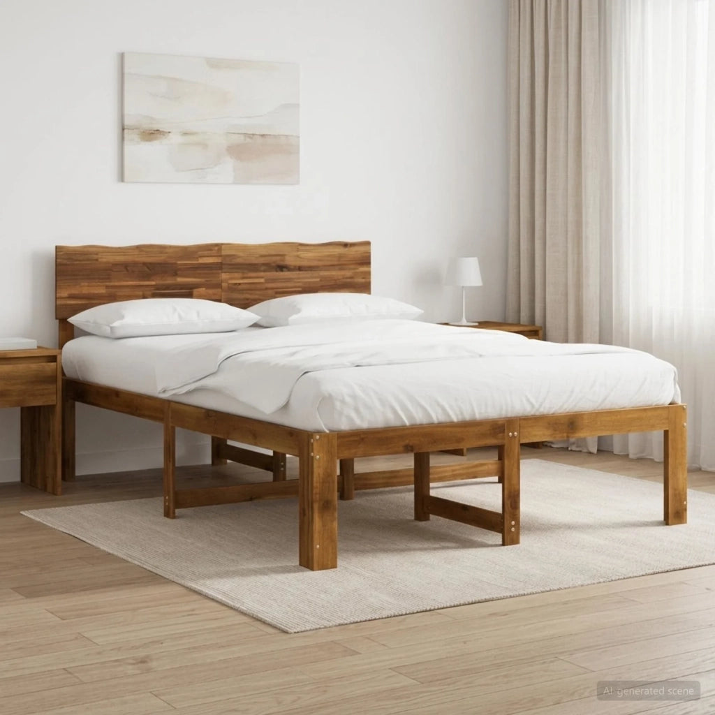 Letto matrimoniale con testiera ROSTOCK Naturale 120 x 190 cm 903360