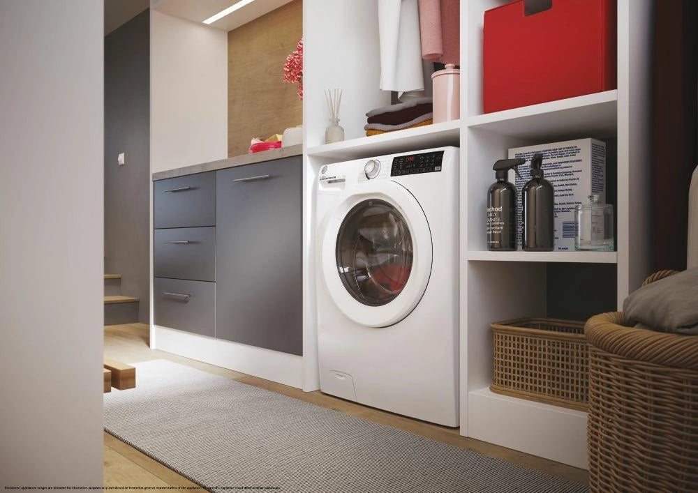 Hoover H-WASH 350 Lavatrice Slim 7kg, Classe A-10%, 1400 giri, Bianco, H3WP4474TAM6/1-S