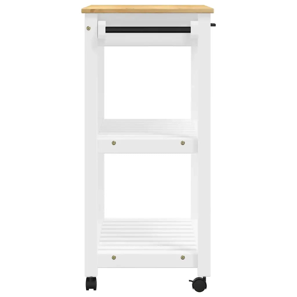 Carrello da Cucina MONZA 84x40x88,5 cm in Legno Massello di Pino 376102