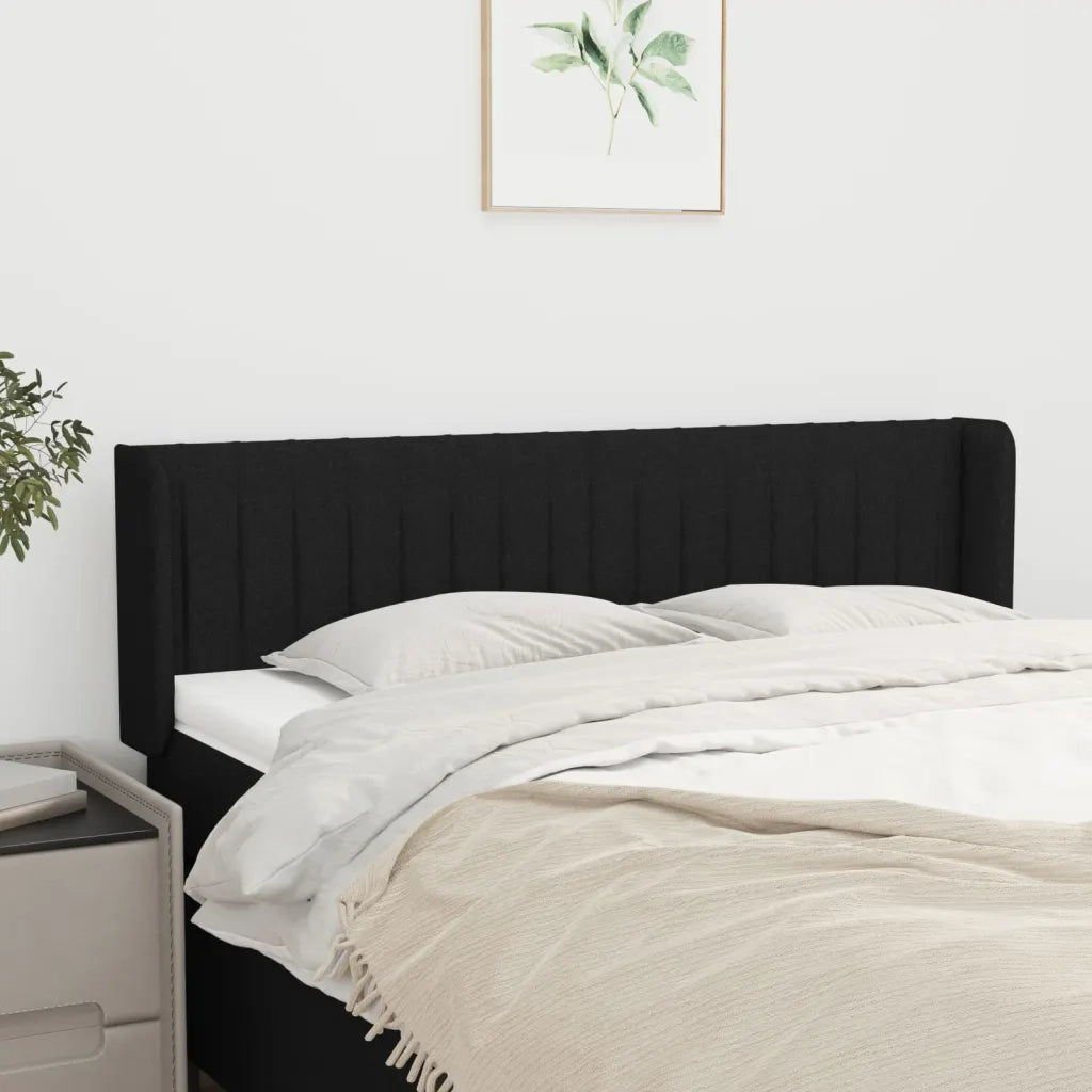 Testiera ad Orecchio Nera 147x16x78/88 cm in Tessuto 3119006