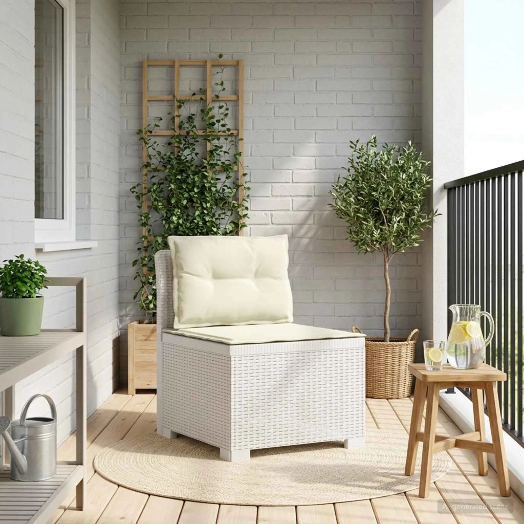 Divano da Giardino a 1 Posto con Cuscini Aspetto Rattan PP 8011804