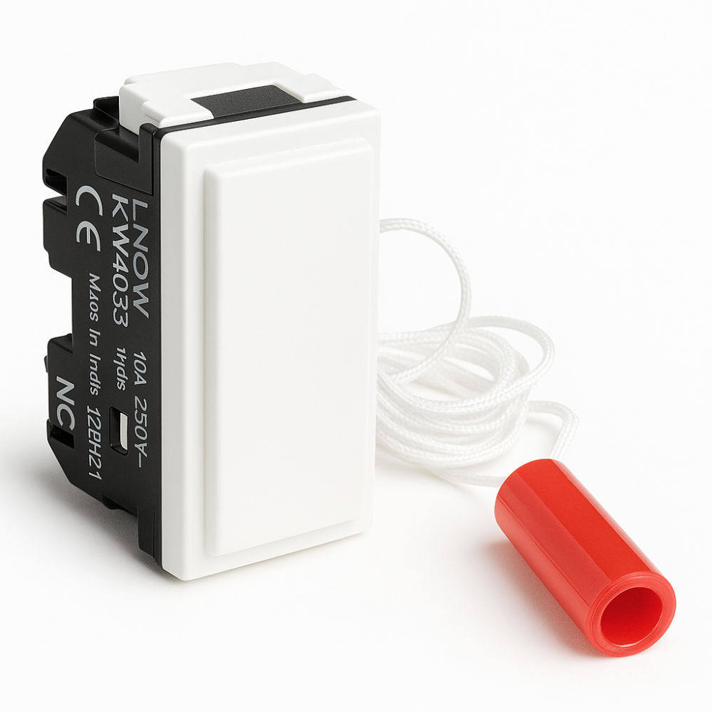 Pulsante a tirante bticino living now 10a 250v contatto no nc *** colore bianco, confezione 1