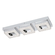 Plafoniera Moderna Fradelo Acciaio Cromo 3 Luci Led Integrato 3,5W