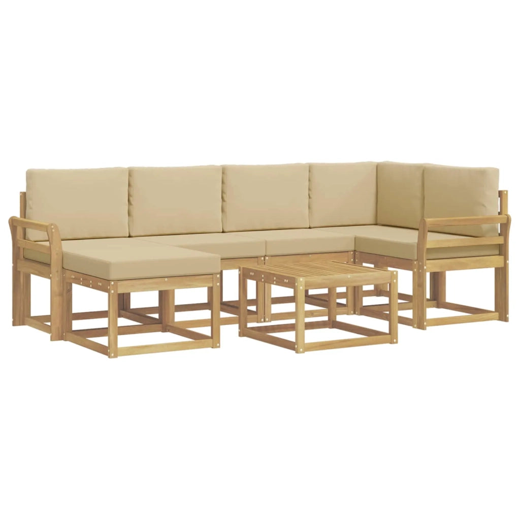 Set di divani da esterno 7 pz Bianco e Beige 3387912