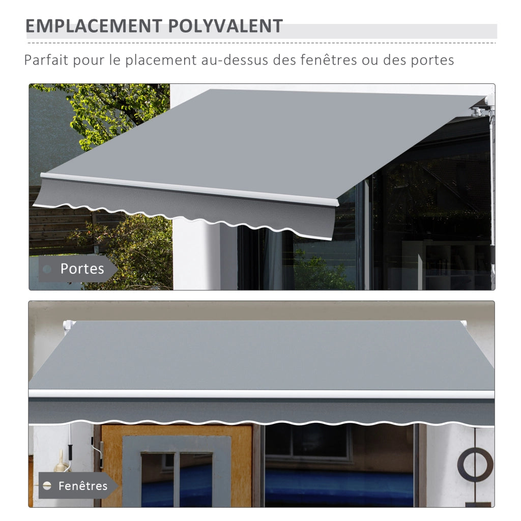 Tenda da Esterno Retrattile per Terrazza e Balcone ¨C zephmum ¨C Grigio 295x245 cm