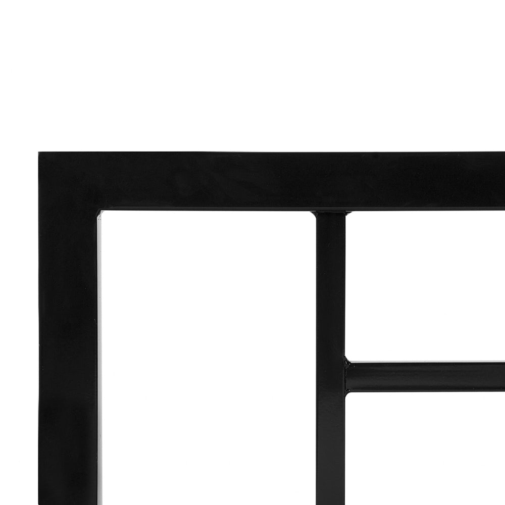 Letto in metallo Nero con rete a doghe 140 x 200 cm in legno massello industriale minimalista