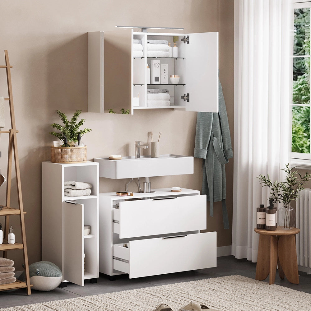 Vicco Set di mobili da bagno Bianco 3 parti