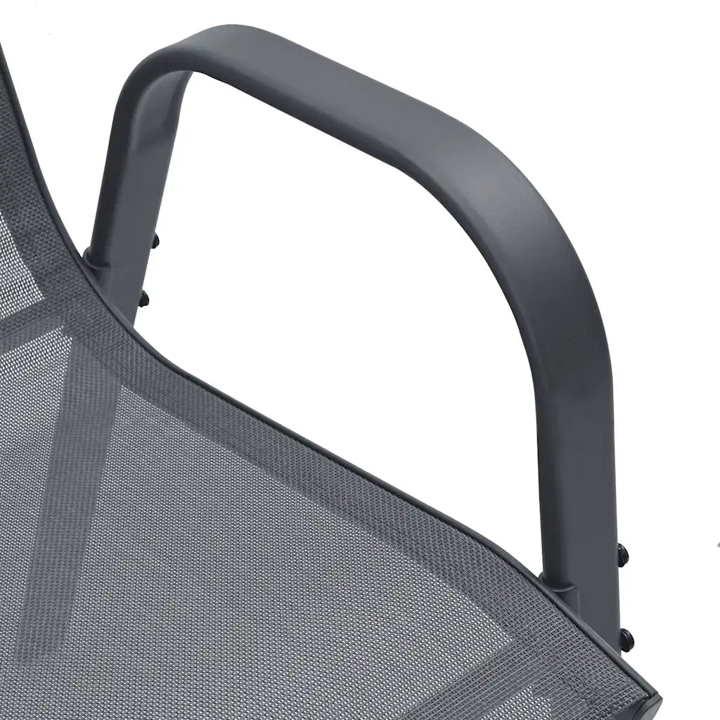 Sedie da Giardino Impilabili 4 pz | Sedie da Esterno in Tessuto Textilene Grigio