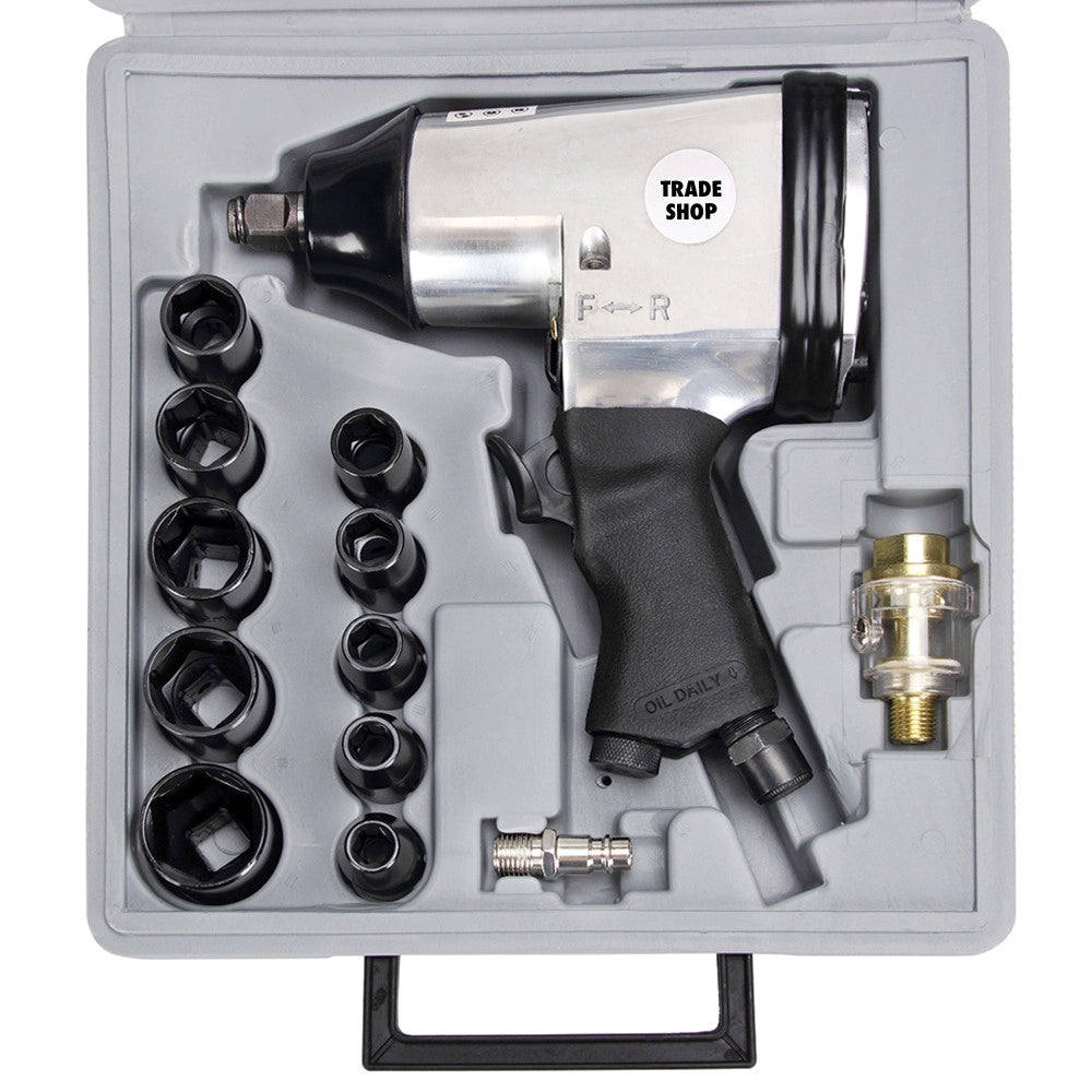 Trade Shop - Avvitatore Pneumatico Ad Aria 1/2 Con Valigia E Bussole Pistola Svita Bulloni -