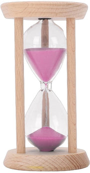 Timer Decorativo a Sabbia in Legno - 5 Minuti - Struttura in Quercia - Funzione Decorativa - Adatto per Cucina, Cottura e Meditazione