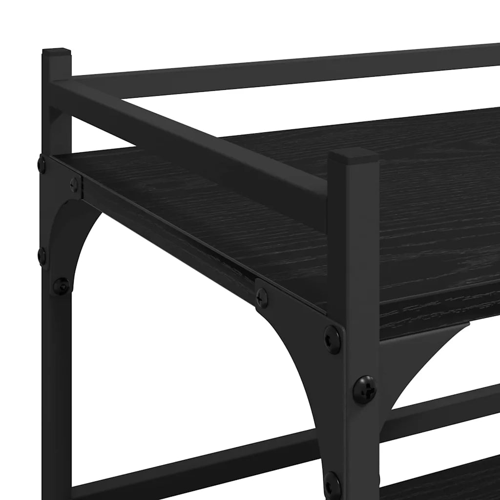 Carrello da Cucina-Scaffale per Cucina Rovere Nero 50 x 35 x 75.5 cm
