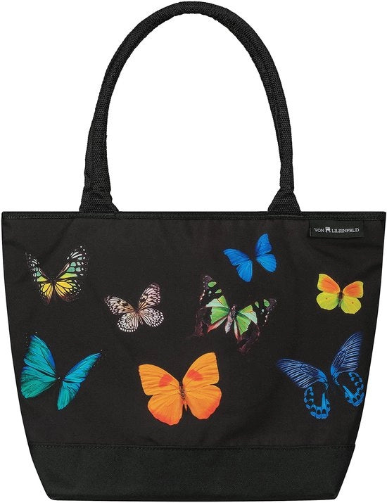 Borsa da donna con motivo farfalle dimensioni L42 x H30 x D15 cm borsa da spiaggia maniglia borsa da ufficio farfalla