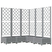 Fioriera rialzata per piante fiori e terrazze con traliccio di colore chiaro 120 x 120 x 121,5 cm PP grigio 02_0038340