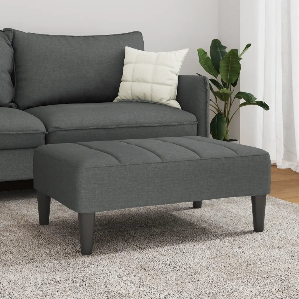 Poggiapiedi Grigio Scuro 77x55x31 cm in Tessuto