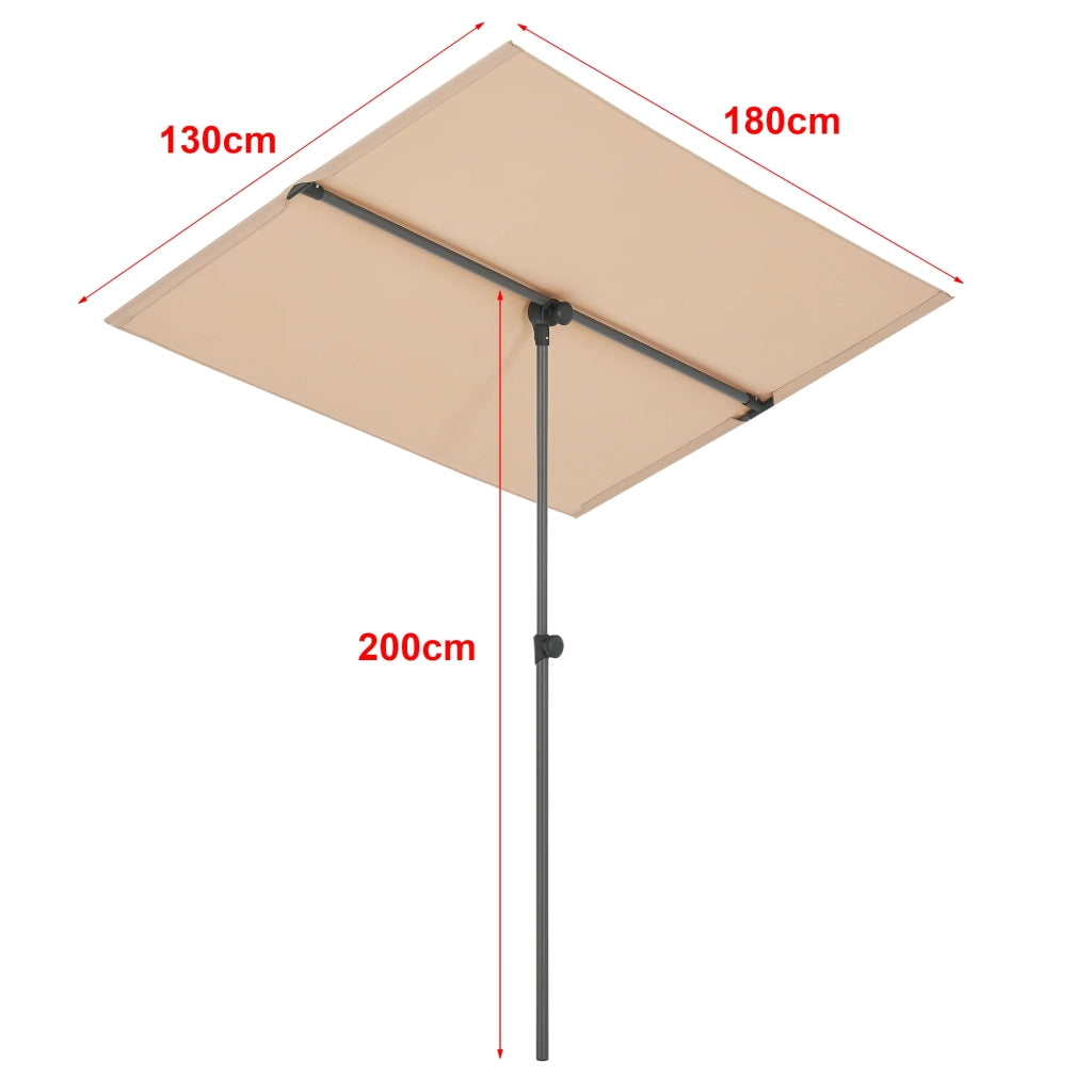 Ombrellone rettangolare orientabile a 360° 180 x 130 cm sabbia 03_0008047