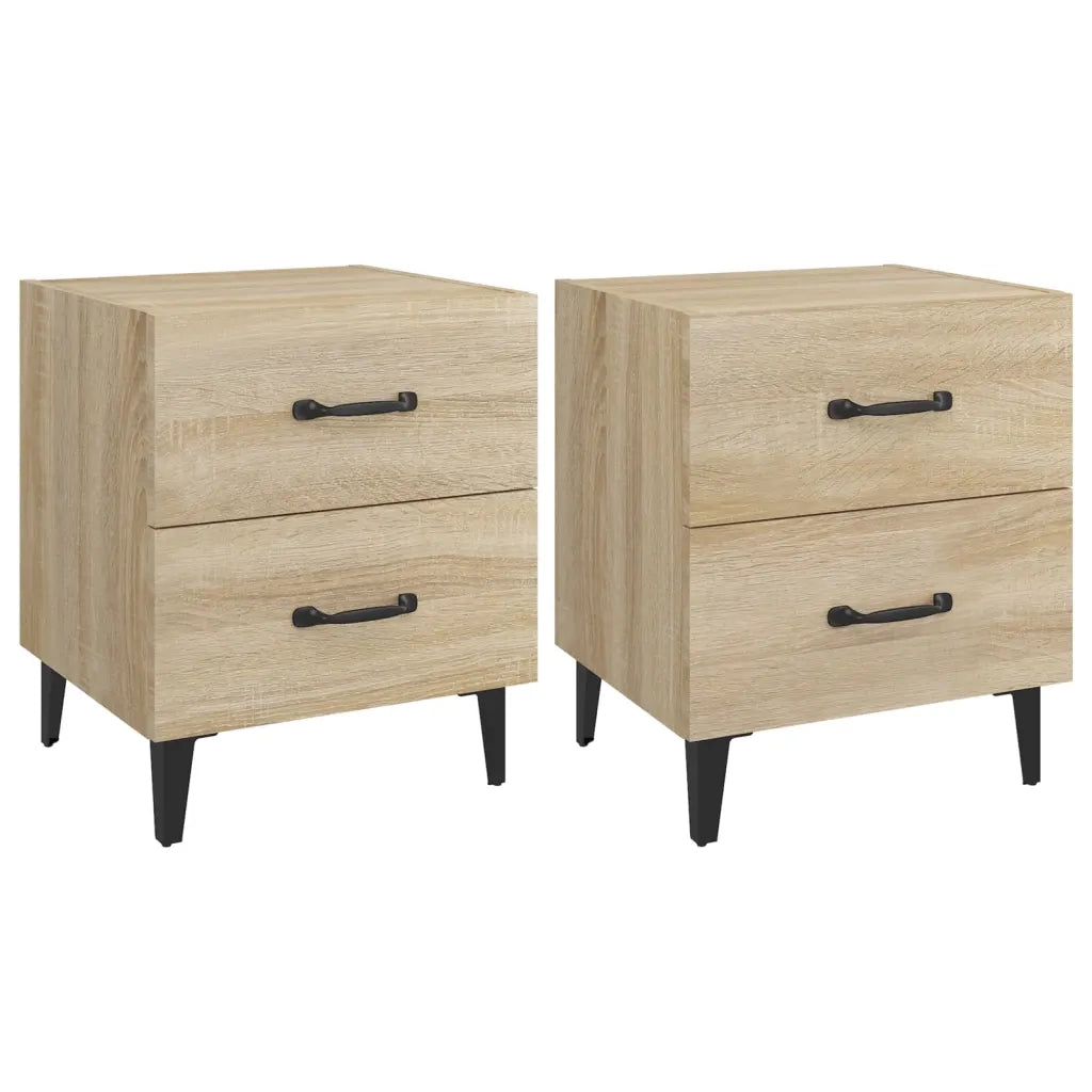 Comodini 2 pz-Set di 2 Tavolino da notte in Rovere Sonoma 40x35x47,5 cm 589808