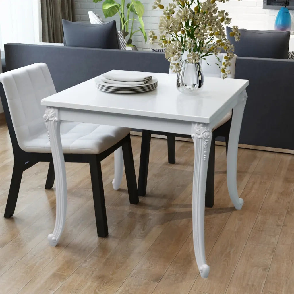 Tavolo da Pranzo | Tavolo da cucina 80x80x76 cm Bianco Lucido