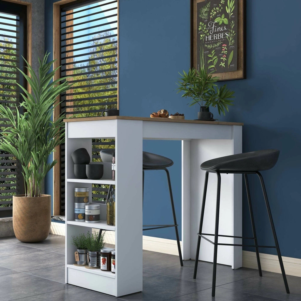 Assan, Tavolo Fisso 2 Posti, 120x50x100h cm Marrone Noce