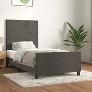 Giroletto senza Materasso Grigio Scuro 90x200 cm Velluto 3125612