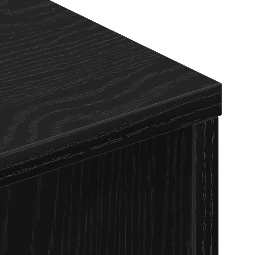 Armadi da muro per TV (Set di 2) - Rovere Nero, 80x30x30 cm, Legno ingegnerizzato