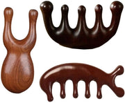 Gua Sha Kam per Capelli - 3 Pezzi - Kam per Massaggio Capelli - Apparecchio per Massaggio Oculare - Plastica - 10 x 6 cm - Stimola la Pelle Capelluta - Kam per Massaggio Capelli
