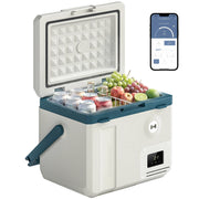 Frigorifero Portatile per Auto da 19L con Compressore e Controllo App, 47x36.7x37 cm, Bianco