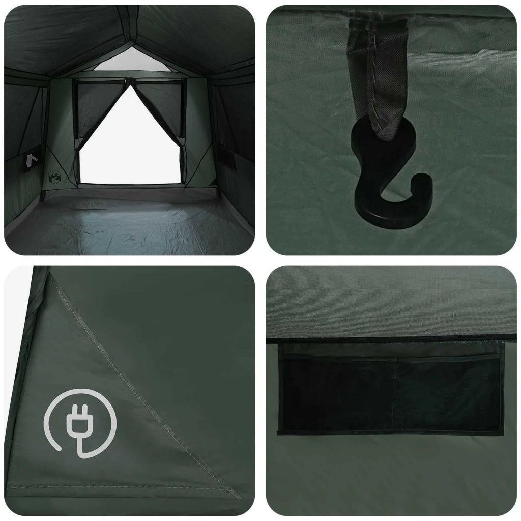 Tenda a tunnel Verde militare 8 persone Poliestere e Acciaio 42028660