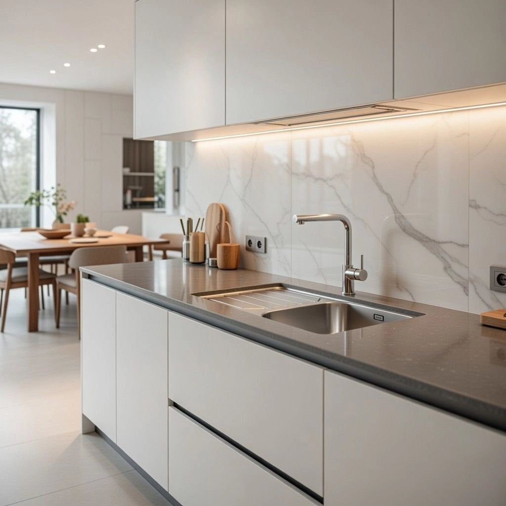 Lavello incasso in acciaio inox 80x50 cm gocciolatoio SX  - Cromo