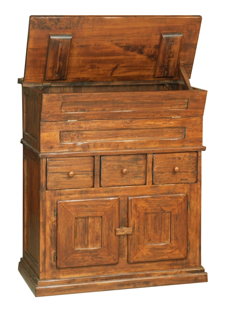 Biscottini Madia in legno massello di tiglio finitura noce L81xPR45xH92 cm. Made in Italy