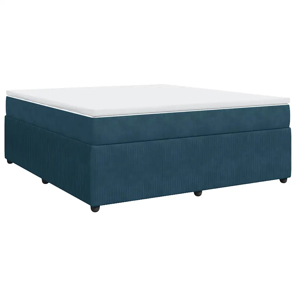Giroletto a Molle con Materasso Blu Scuro 180x200 cm in Velluto