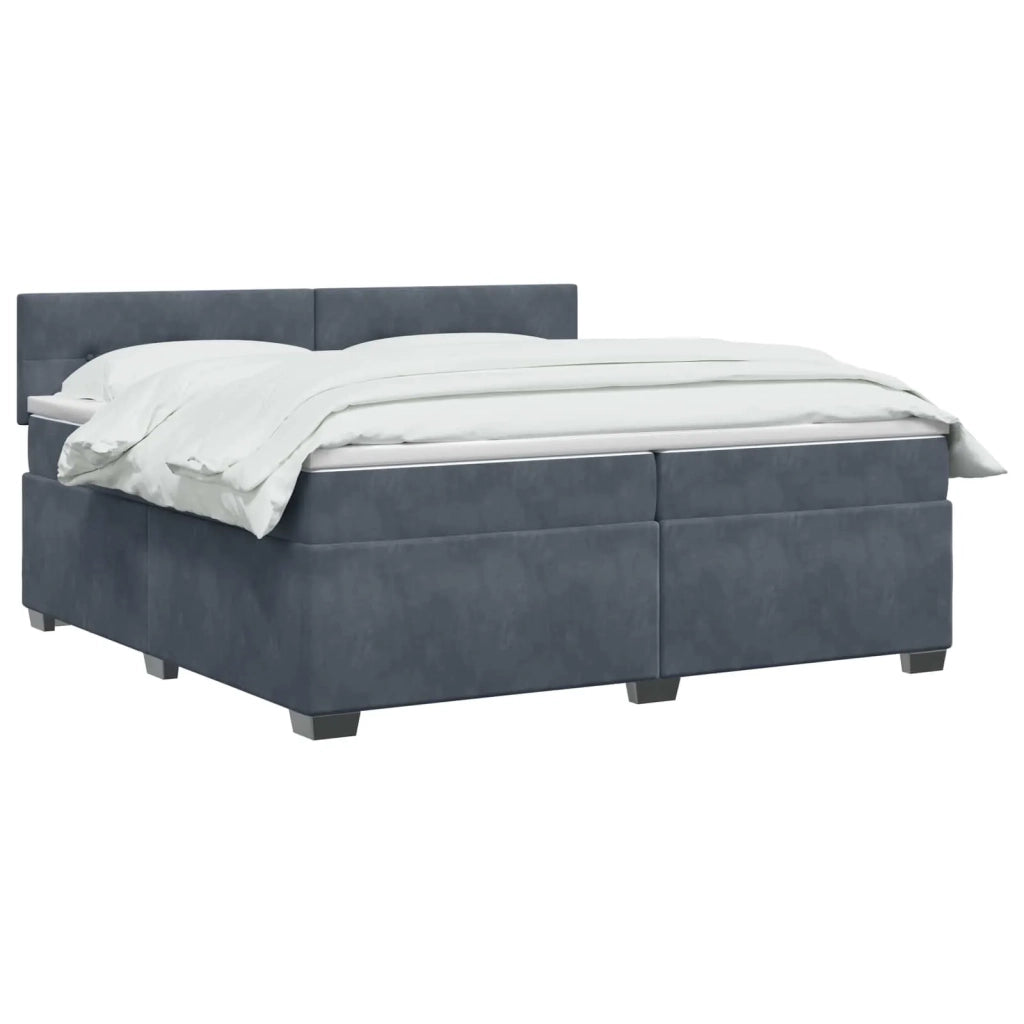 Letto box spring con materasso Grigio Scuro 200 x 200 cm 3450783