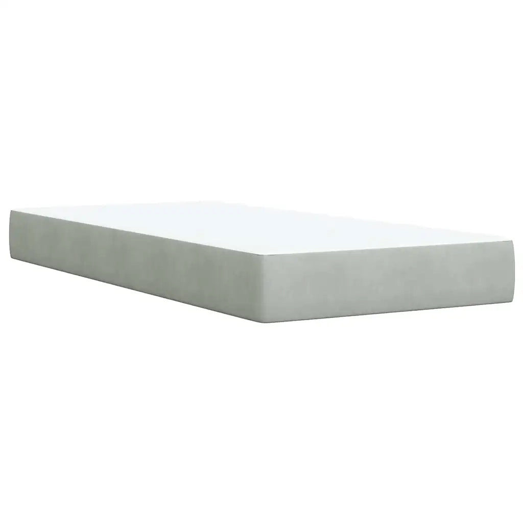 Giroletto a Molle con Materasso Grigio Chiaro 80x200 cm Velluto
